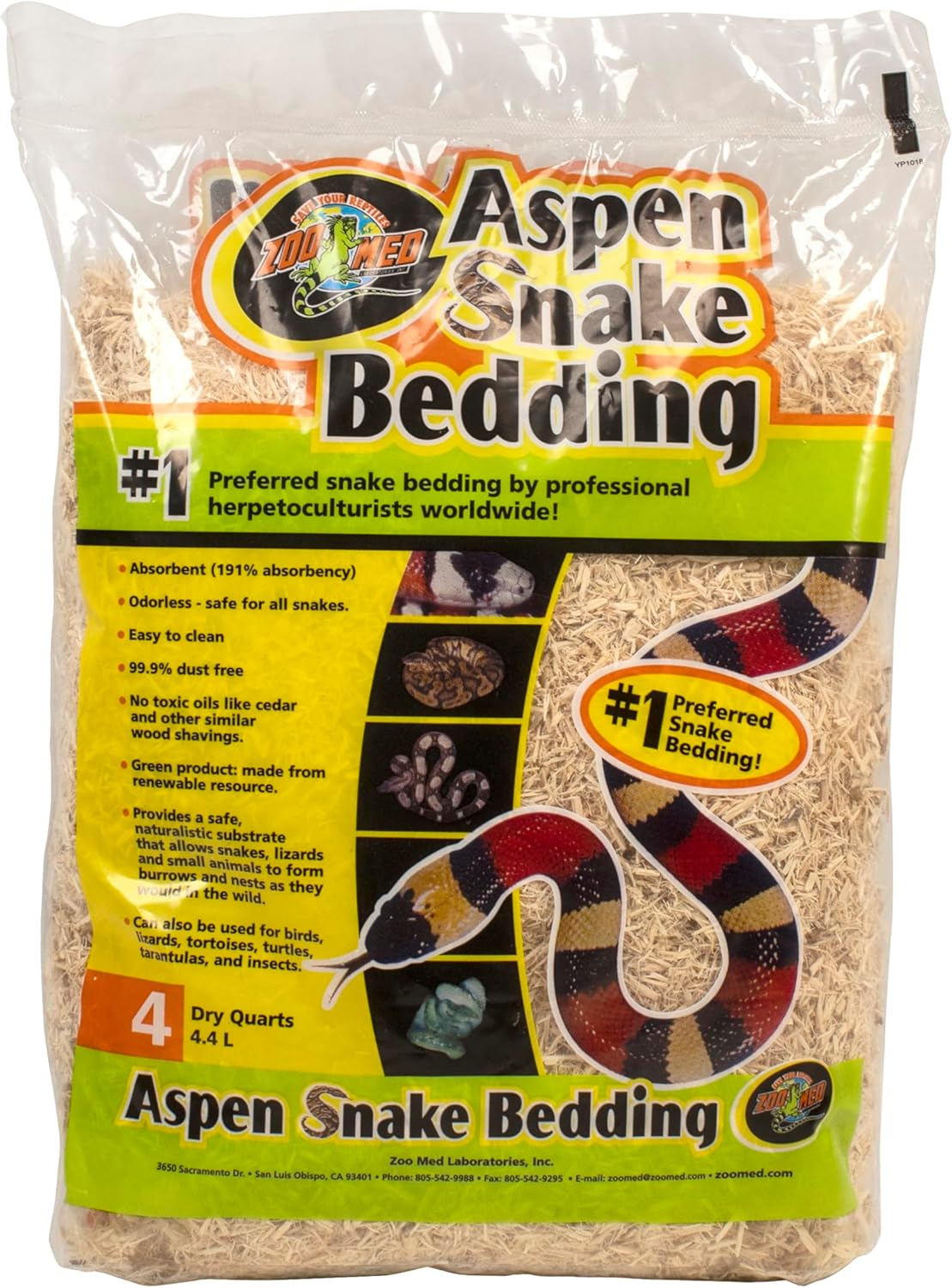 Aspen Snake Bedding 4 Quart Zm265