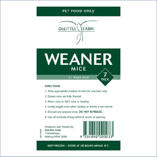 Dolittle Mice Weaner 7pk Wmw